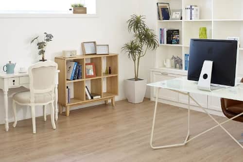 laminate flooring installed in home office